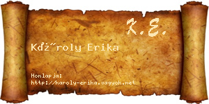 Károly Erika névjegykártya