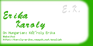 erika karoly business card